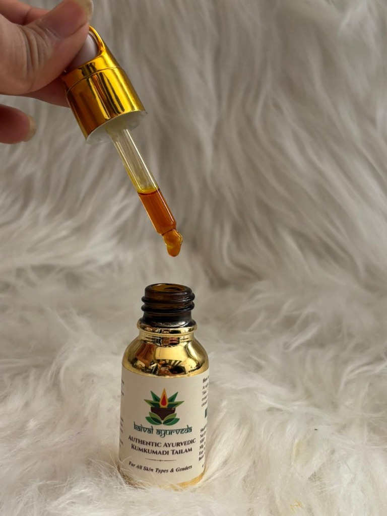 Kaival Ayurveda Authentic Kumkumadi Tailam with gold dropper